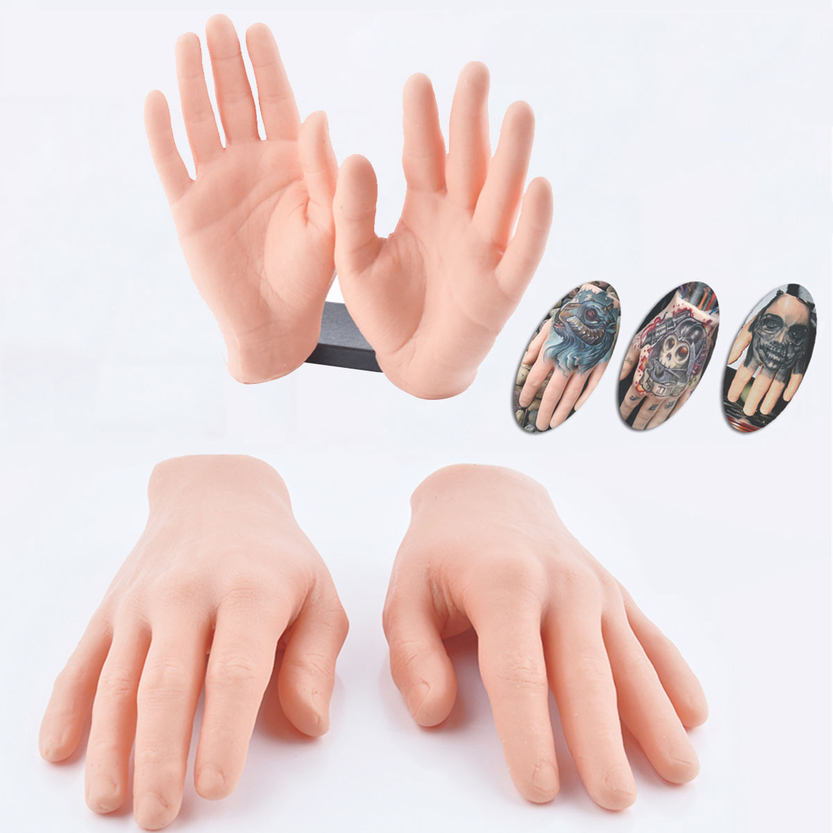 Synthetic Hand Tattoo Practice Skins Silicone Fake Hand for Both ...